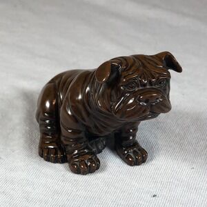Vintage Aldon Accessories Bulldog Dog Figurine Taiwan Imitation Shou Shan Stone